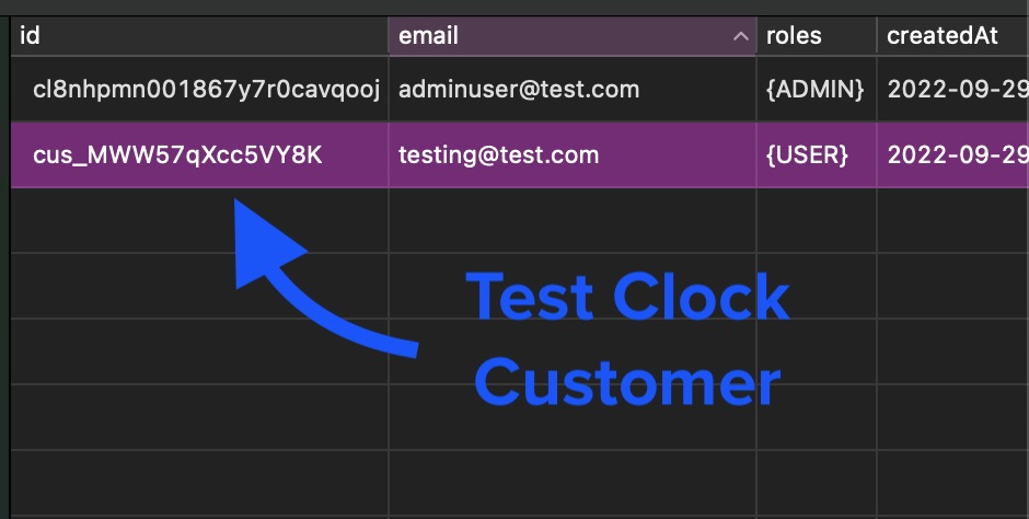 Manually updating the test clock customer